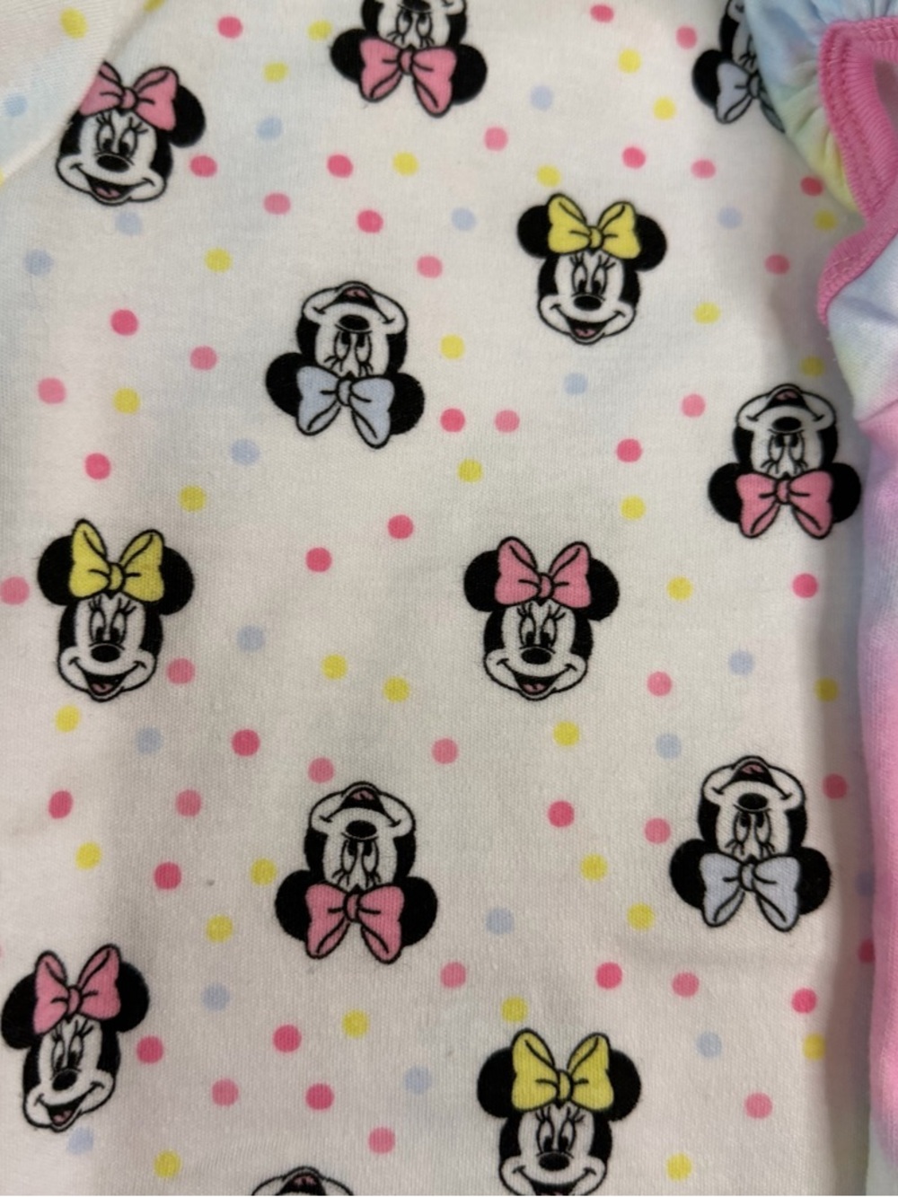 Disney Minnie Mouse Pink & White Girls One-Piece‎ Bodysuits - 3-Pack - Picture 4 of 7